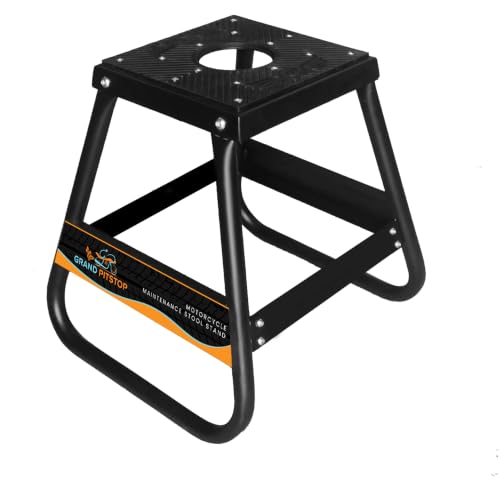 GRAND PITSTOP Heavy Duty Motorcycle Stand - Universal Dirt Bike Maintenance Stand Powder Coated Steel Non-Slip Off-Road MX Stand (Black)
