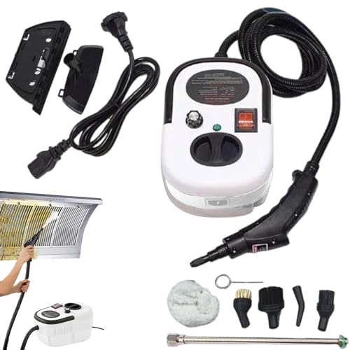 Limpiador de Vapor de Mano 2500W, 6 Niveles Ajustables y 1100ml Tanque, con 5 Accesorios para Cocina, Baño, Cristales y Tapicería de Coche