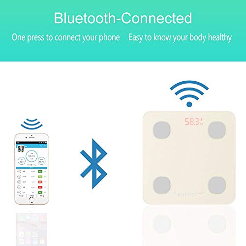 Hanmir Bluetooth Body Fat Scale,Smart BMI Scale Digital Bathroom Wireless Weight Scale, Body Composition Analyzer with Smartphone App, 330 lbs