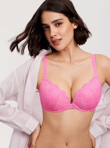 Image of DOBREVA Women's Push Up Lace Bra Underwire Plunge Full Coverage Bras Sexy Plus Size Support