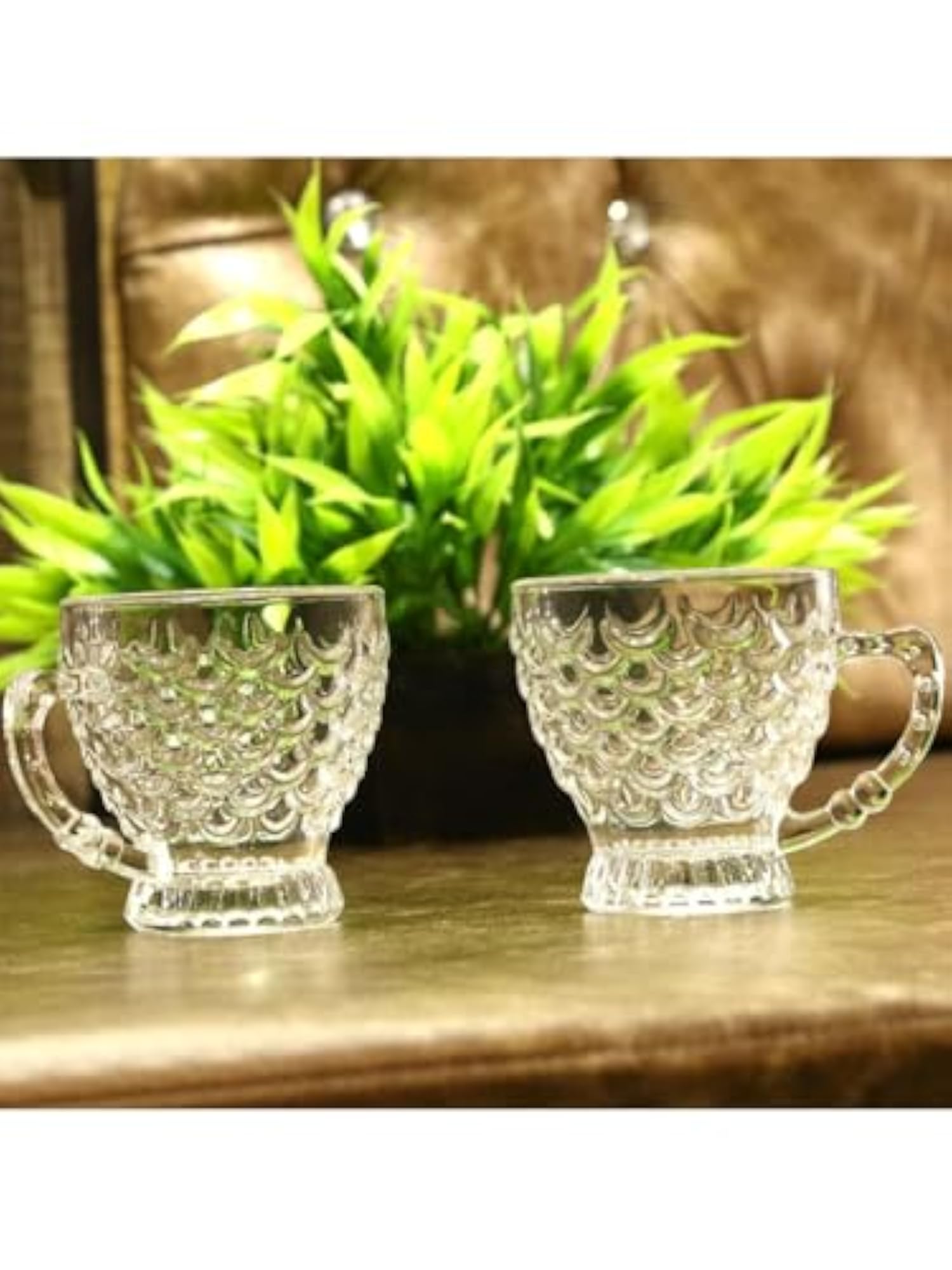 Clear Glass Coffee & Tea Cup Set of 6