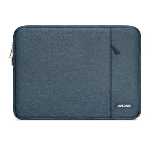Image of MOSISO Laptop Case 13 inch, 13 inch Laptop Sleeve Compatible with MacBook Air M4 M3 M2 M1 2025-2018 / Pro M2 M1 2025-2016, Polyester Vertical Computer Sleeve Bag with Pocket, Haze Blue