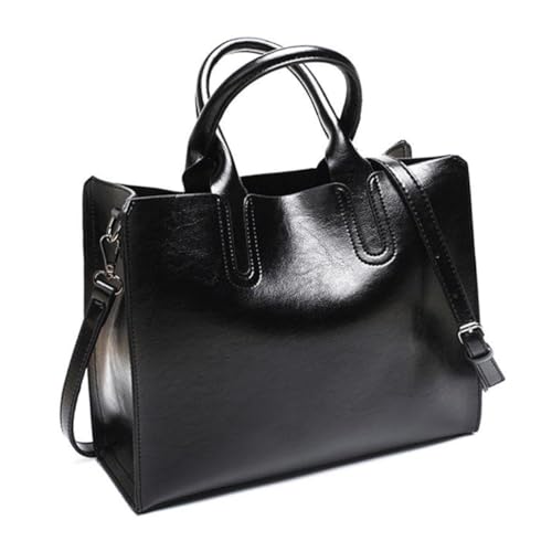 Sac à main fourre-tout élégant en PU noir style rétro chic
