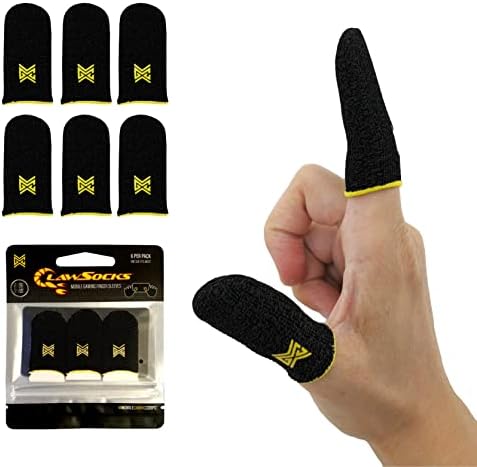 MGC ClawSocks Finger Sleeves for Gaming, Gamer Thumb Sleeves Mobile Gaming Stabilizer Compression Support Sleeve, PUBG Finger Gloves for Gaming Gloves COD Mobile Phone Game Finger Covers Wrap, 6 Pack