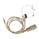 Beige Coodio Superior Surveillance Earpiece Security Headset Bodyguard FBI [Covert Acoustic Tube] Mic Microphone for 1 Pin Uniden 2 Way Radio Walkie Talkie