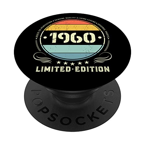1960 Edición limitada 1960 Cumpleaños Popsocket para mujeres y hombres PopSockets PopGrip Intercambiable