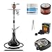 Produktbild Shisha Set - Edelstahl Shisha Amy Deluxe mit Anzünder, Kaminaufsatz, Dampfsteine, Kohle (SS06 - Dark Steel - Schwarz)