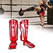 Shin Guards Equipment,Anti Slip Adjustable Shin Instep Pads, Leg for Shinguards Kung Fu MMA Kickboxing Arts, Red, M