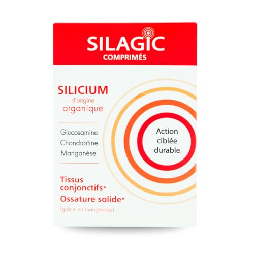 SILAGIC - Glucosamine, Chondroïtine, Manganèse & Silicium Organique - 3 en 1 : Articulations, Mobilité & Capital Osseux - Fabriqué en France - 30 Comprimés