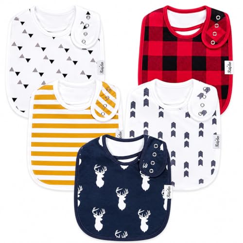 Image of KiddyStar Premium Organic Cotton Bibs for Drooling & Teething Babies