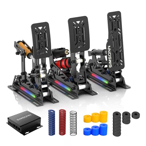 SIMSONN PRO X Ultra Sim Racing Pedals pour simulateur de course Pédales hydrauliques PC Load Cell HE Compatible avec Haptic Reactor (PRO X Ultra-P3-H3)