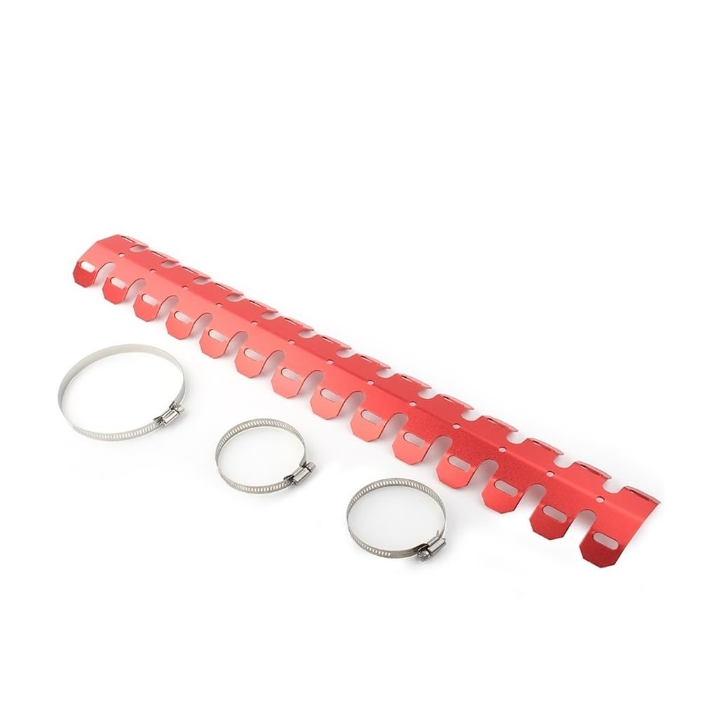 pour Universel Moto Silencieux D'échappement Tuyau Bouclier Thermique Couverture Garde(Red)