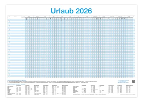 XXL Urlaubsplaner 2026 / Personalplaner - bis zu 45 Mitarbeiter I 13 Monate (DIN A1 59 4 x 84 1 cm)