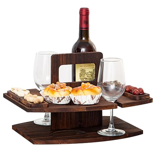 Listado de Mesas de picnic para comprar hoy. 46 Mesa de Picnic portátil Mesa de Picnic de Madera Vino Desmontable con 2 Soportes de Vidrio y Bandeja de bocadillos, Vino con Mango para Fiesta, Camping, Playa Estilo 2, Juguetes