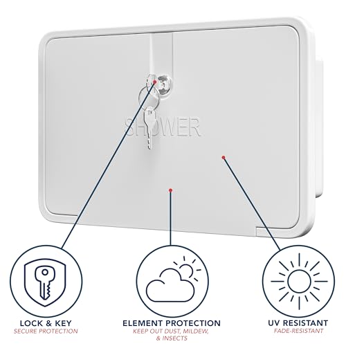 Image of RV Exterior Shower Box Kit ABS Hose Camper Trailer Cowboy Shower (White)
