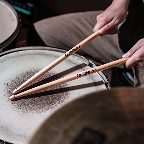 Quigbeats Drum Sticks, Premium Hickory 7A Drumsticks, Pitch Matched Drumsticks For Adults & Kids 1 Pair - A #TOP1