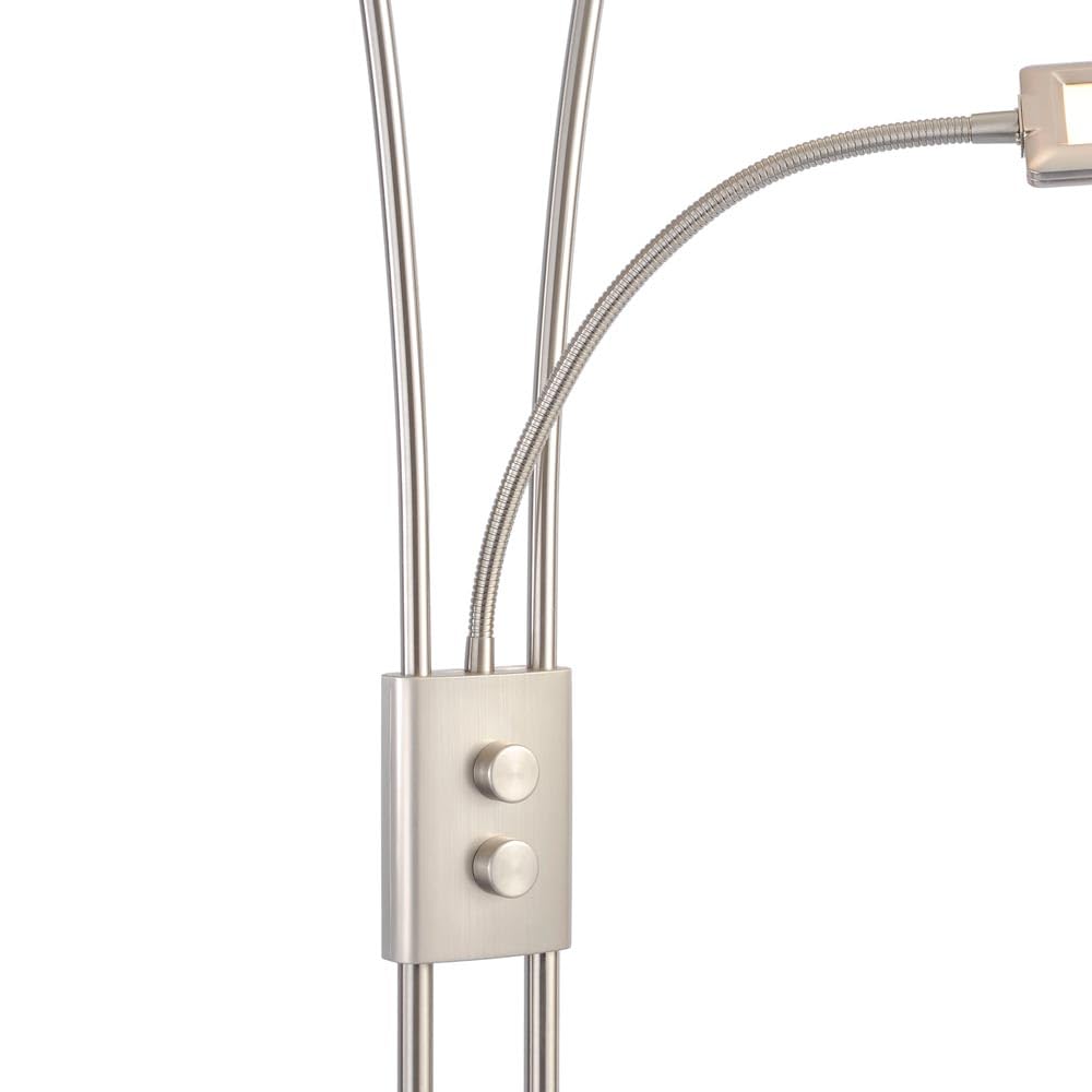 LeuchtenDirekt LED Deckenfluter Stehleuchte MARIAN Lesearm, dimmbar | flexible Leseleuchte, dimmbar
