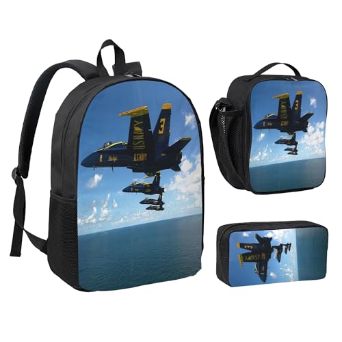Airplane Aircraft 3Pcs Backpack Unisex Adjustable Backpacks,Travel Laptop Backpack2