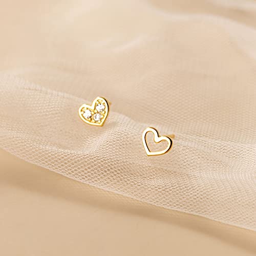 Boucles d'oreilles en zircon asymétrique et argent sterling pour dames