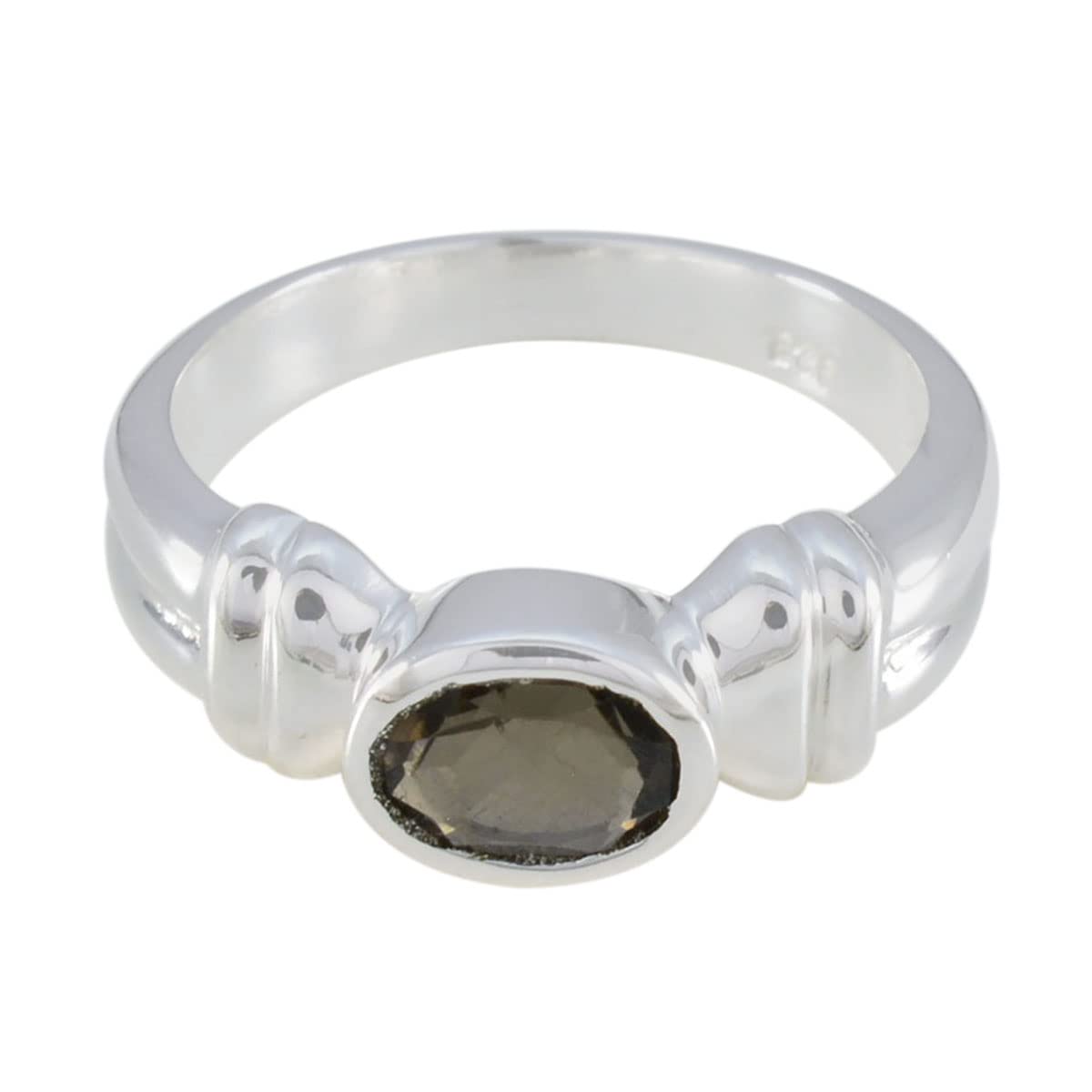 Bague de forme ovale en argent sterling 925 et gemmes