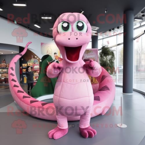 REDBROKOLY Disfraz de serpiente rosa vestido con un abrigo y pinzas para el pelo