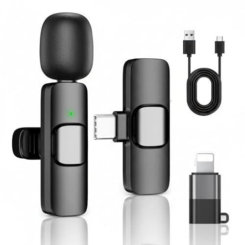 Image of DDLC K8 Wireless Lavalier Microphone | Noise Cancelling Collar Mic for All Smartphones | Plug & Play Clip-on Microphone for YouTube | Vlogging, Podcasts & Video Recording (k8)