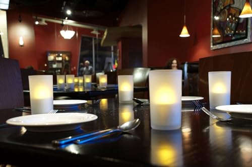 Velas LED recargables WoneNice con mando y base de carga para decoración de hogar 8