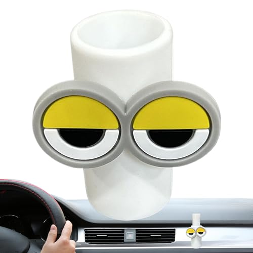 Soporte para pintalabios para coche, soporte aislado para pintalabios, diseño de dibujos animados, rejilla de ventilación, con llavero, para camping al aire libre, almacenamiento para mujer