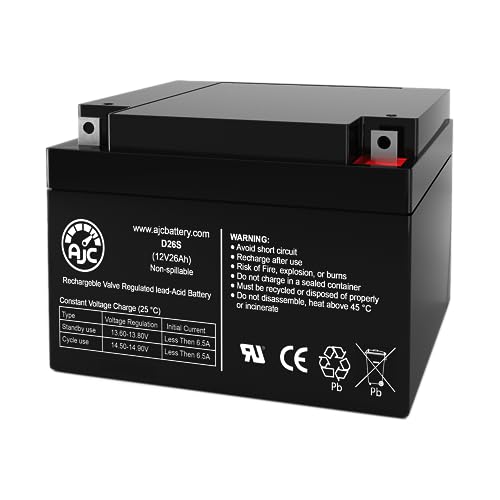 AJC Battery Compatible Battery Brand Replacement for Werker WKA12-26NB 12V 26Ah Wheelchair Battery