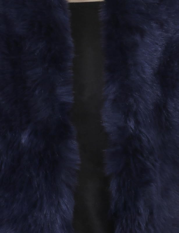 Image of Manra Women's Solid Faux Fur Border Stole Shawl Warm Wrap Cape for Winters (SC 14)
