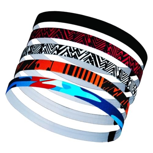 5 Stück Sport Stirnbänder, Haarband Jungs Sport, Elastische...