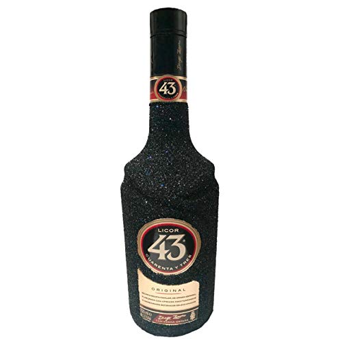 Glitzer Licor 43 (0,7l) - Bling Glitzerflasche Schwarz Hologramm Cover