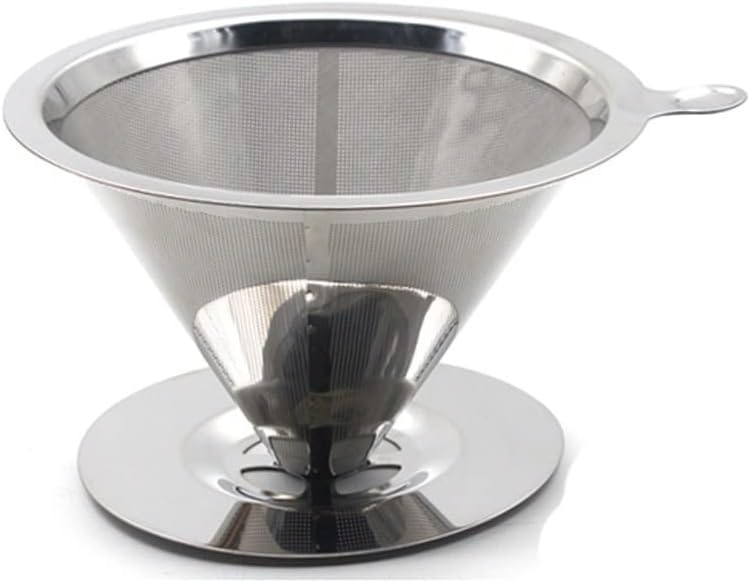 Stainless Steel Coffee Filter Dripper Reusable Base Double Mesh Base Coffee Leach Drip Tools Coffee Accessories (Size : 125mm Base Filter) (115mm Single Layer)