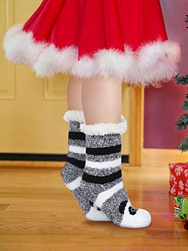 Satinior 2 Pairs Winter Warm Slipper Socks Cute Animal Pattern Fuzzy Socks For Women(Panda Style) #TOP4