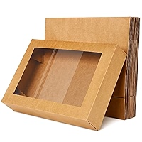 18pcs Cake Boxes With Cake Board, 14x10x4 Inches White Bakery Boxes With Large Window For Quarter Sheet Cakes Donuts Cupcakes Pastry Pies