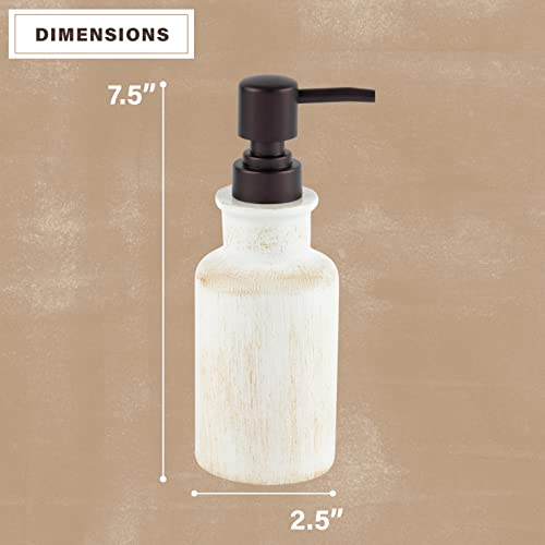 Image of Creative Scents Rustic Luxe Bathroom Soap Dispenser - Beige Hand Soap Dispenser for Bathroom with Strong Easy Dispensing Pump - Rustic Farmhouse Decor - Resin Lotion Dispenser with Pump Holds 8.8 Oz.