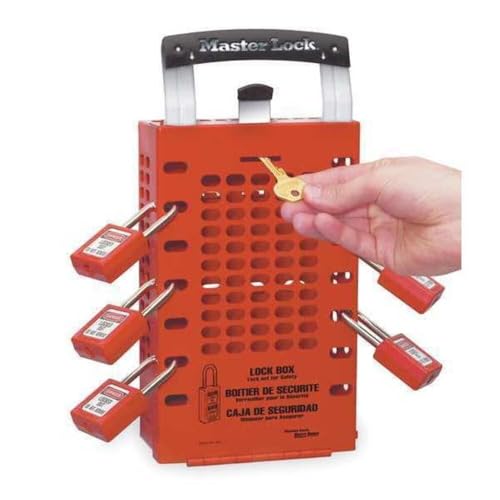 Master Lock 503RED Roter Gruppen-Schlüsselkasten von Latch Tight™, zur Wandmontage oder tragbar für 14 Mitarbeiter