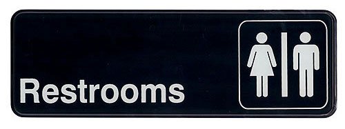 Update International 9" Restrooms Sign
