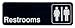 Update International (S39-15BK) 9" Restrooms Sign