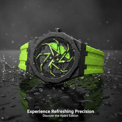 Image of IIK COLLECTION Men's Car Wheel Watch with Spinning Car Rim Hub Design with Silicon Strap|| Analog | Quartz Movement|| Water Resistant, Scratch Resistant