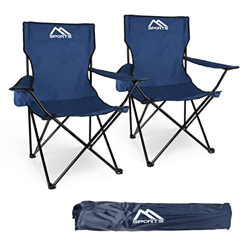 MSPORTS Campingstuhl Premium inkl. Tragetasche in Königsblau Anglerstuhl...