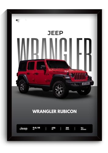 Image of Funk You Store Jeep Wrangler Poster | Framed Poster of Jeep Wrangler Rubican A4 Sized (31 x 23 cm) | Car Posters for Wall, Gift for Boys, Car for Wall, Bedroom, Hostel, Study Room (F 073)