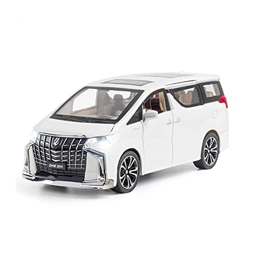 Image of Alloy Car Model Diecasts Metal Toy with Sound /Light /Pull-Back Off-Road Vehicles Car Model Collection Kids Toys Gift Multicolor Pack of 1 (1:24 Alphard White)