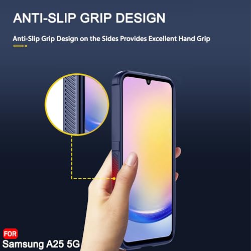 Image of TheGiftKart Liquid Silicon Back Cover Case for Samsung Galaxy A25 5G | Shockproof Military Grade Protection | Micro-Fibre Cloth On Inner Side | Built-in Anti-Slip Grip Samsung A25 Cover (TPU, Blue)