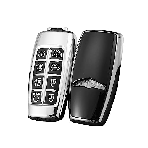 Evita arañazos con la funda para llavero para Hyundai Genesis de 8 botones en color plata brillante