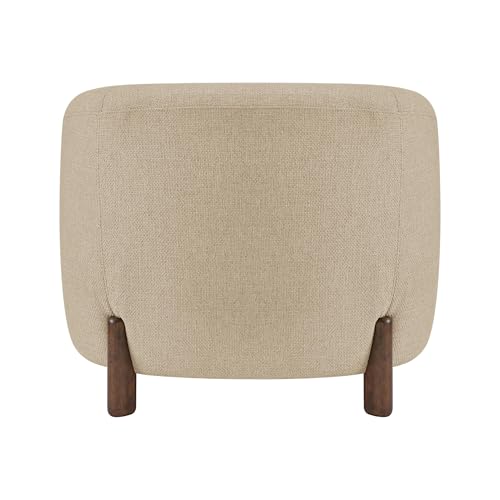 Sillón Curvo Moderno Beige Lino miniatura 6