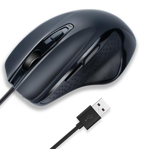 Ratón USB A cable ergonómico grande INNOMAX para portátil MacBook Pro 2021 y iPad Pro