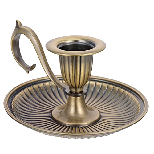 PEPLAYTAL Vintage Kerzenhalter - Metall Ständer Mit Griff | 11,5cm Antiker Design