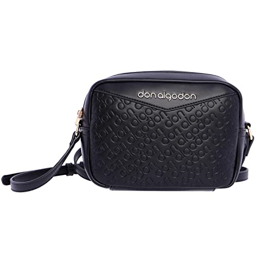 DON ALGODON Paris Para, Bolso Bandolera De Mujer, Negro, 21 Ancho X 8 Fondo X 15...