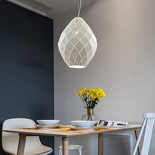 Lampe de table à manger en métal minimaliste blanche géométrique - 3